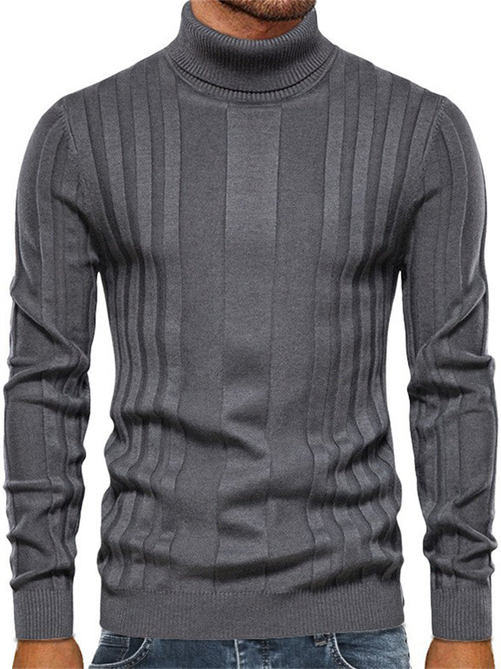 Casual Style High Collar Bottoming Shirt Men Knitted Tops