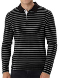 Men's Daily Wear Striped Contrasting Color Long Sleeve T-shirts