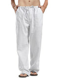 Men's Loose Solid Color Linen Straight Pants
