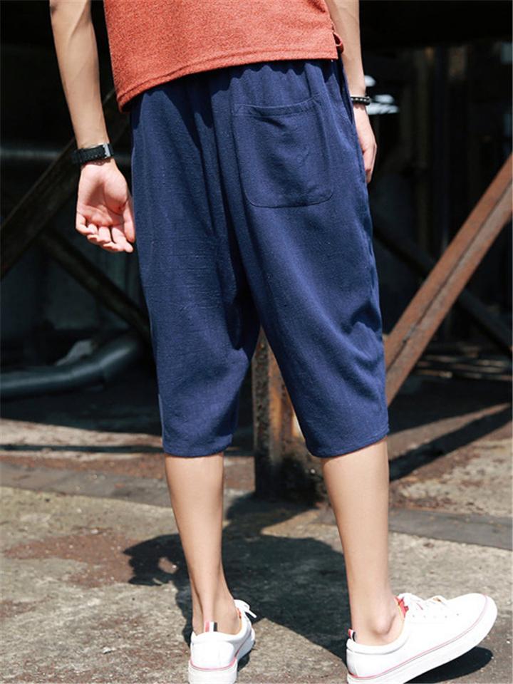 Casual Loose Linen Cropped Harem Pants