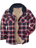 Men's Plaid Single-Breasted Hooded Flannel Jacket