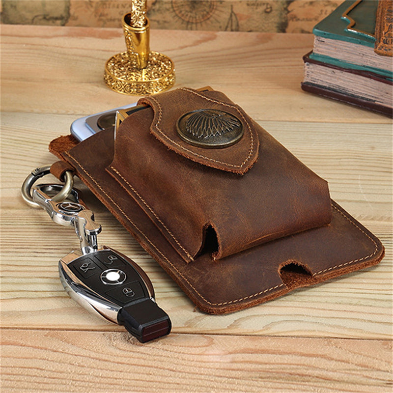 Men's Multifunctional Genuine Leather Outdoor Waist Belt Bags