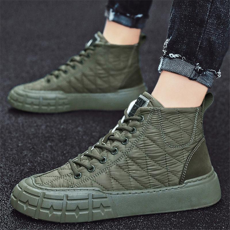 Casual Sewing Lace-Up High-Top Skate Shoes