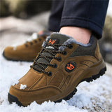 Winter Sport Style Warm Coral Fleece Round Toe Lace Up Men Sneakers