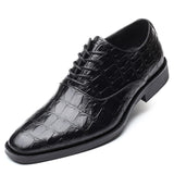 Crocodile Embossing Business Lace-up Leather Shoes