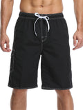Loose Quick Dry Stitching Drawstring Elastic Waist Beach Shorts