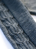Blue Long Sleeve Turtle Neck Knitted Sweater Knitwear