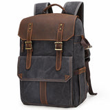 Retro Style Canvas Large Capacity Shock-resistant Travel Waterproof Camera Backpack