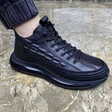 Stylish High Top PU Embossed Men's Shoes