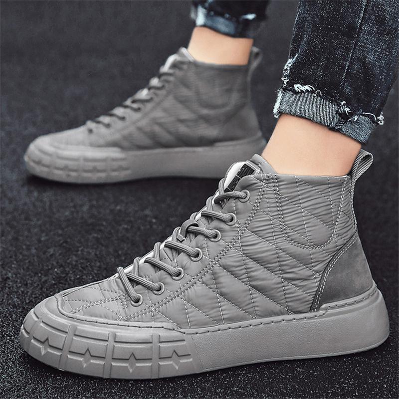 Casual Sewing Lace-Up High-Top Skate Shoes