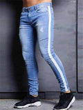 Trendy Casual Fit Solid Color Straight-Leg Jeans For Men
