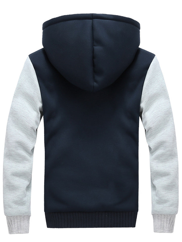 Sports Casual Contrasting Color Sweatshirt Zipper Hooded Coats