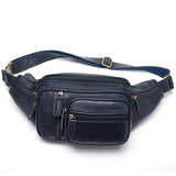 Mens Casual Outdoor Vintage Leather Chest Bags Waist Packs