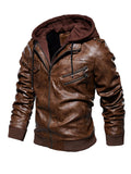 Mens Fashion Warm Windproof Motocycle Drawstring Hooded Jackets
