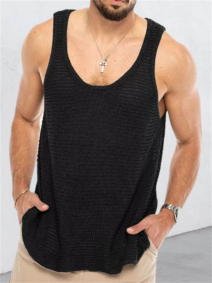 Casual Solid Color Vests Loose Sleeveless Sweaters