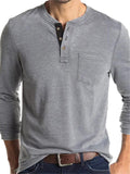 Men's Casual Round Neck Long Sleeve Daily Wear Solid Color T-Shirt