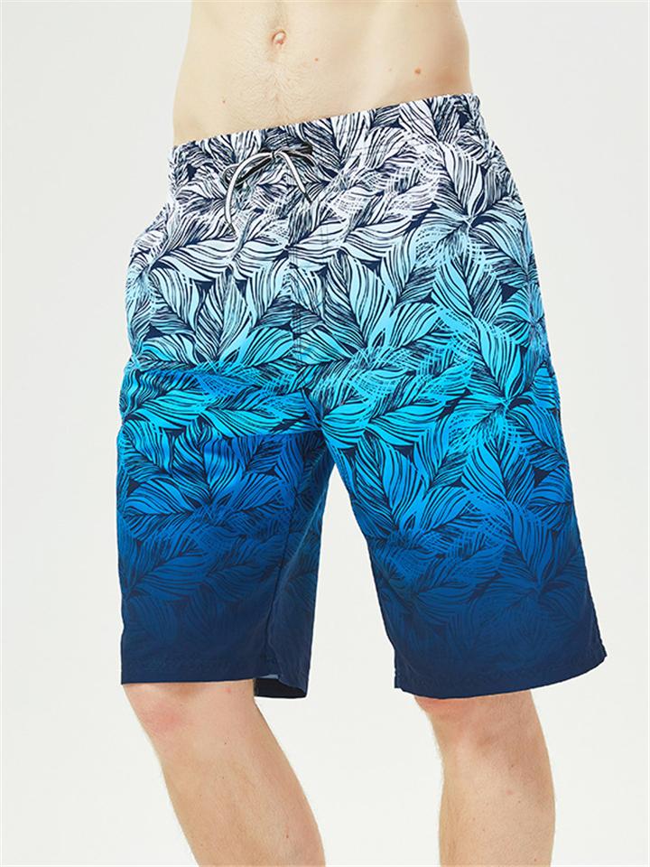Men's Quick-Dry Drawstring Beach Printing Shorts