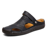 Men's Fashion Comfy Closed Toe Leather Sandals for Summer