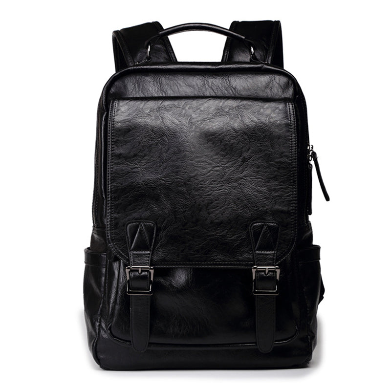 Men's Fashion Travel PU Waterproof Adjustable Shoulder Strap Backpack