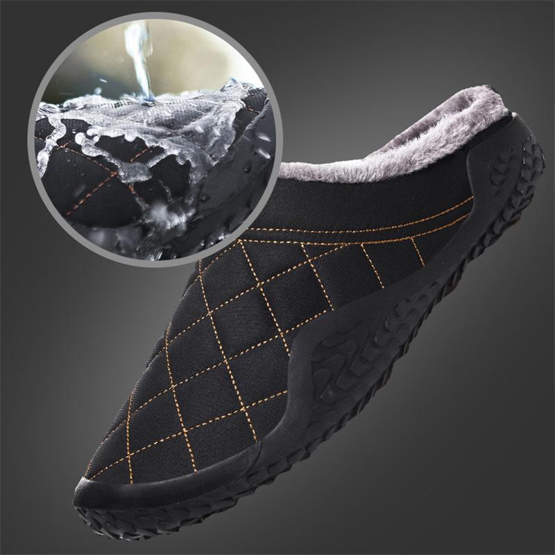 Cozy Warm Plush Lined Waterproof Casual Closed-Toe Slippers