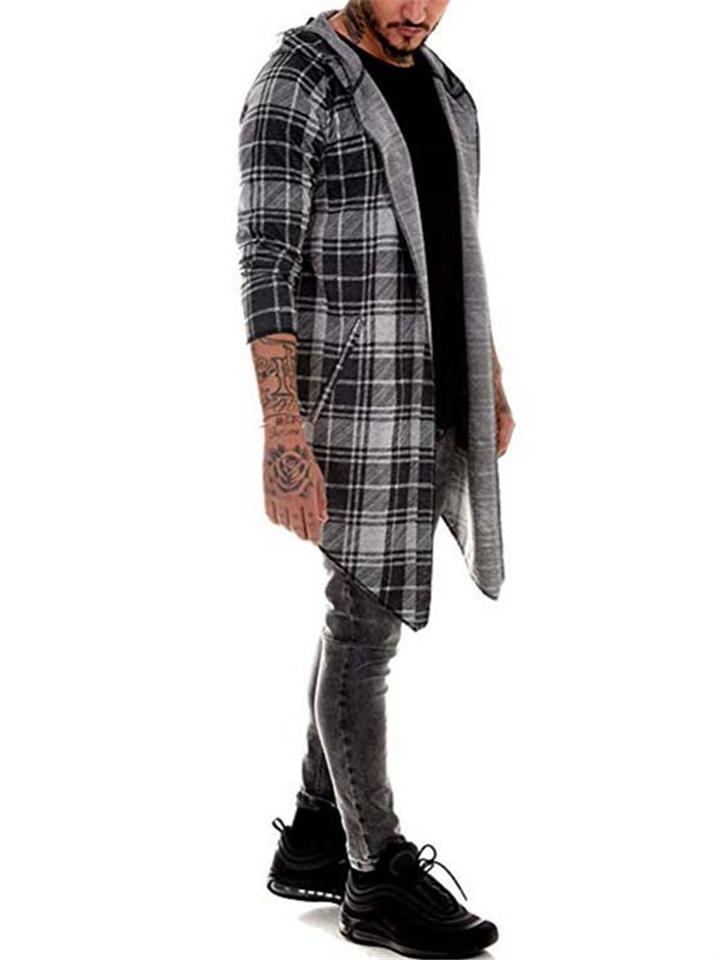 Casual Windproof Plaid Patter Long Sleeve Coats