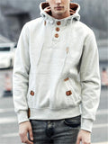 Men's Casual Buttons Deco Hoodie