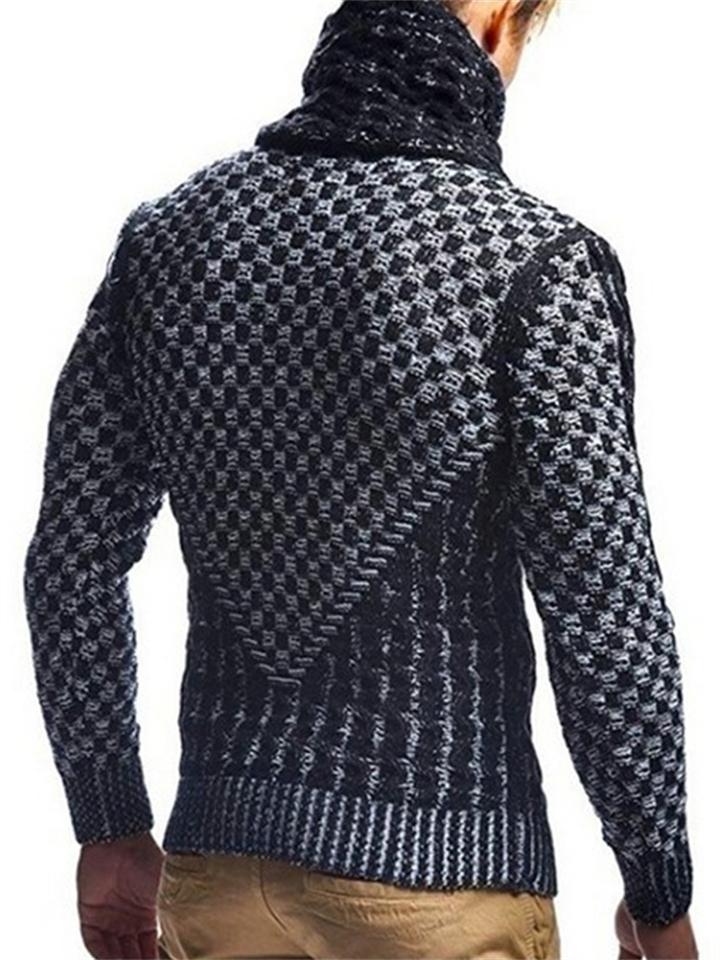 Knitted Pullover Style Fashion High Neck Slim-Fit Sweater For Men