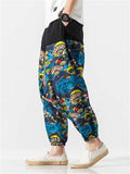 Classic Fashion Baggy Print Harem Cropped Trousers