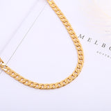 Elegant Shimmering Gold-Tone Lobster Claw Fastening Chain-Link Necklace
