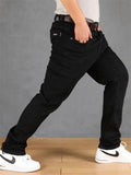 Exquisite Black Business Loose Straight-Leg Casual Jeans