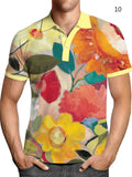 Male Multicolor Printed Fresh Casual Summer Polo Shirts