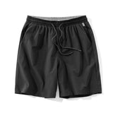 Elasticated Drawstring Waistband Side Slit Pocket Thigh-Length Track Shorts
