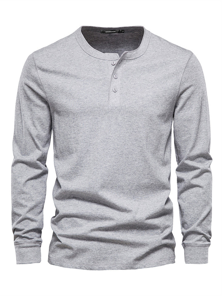 Comfortable Crew Neck Long Sleeve Fit Bottoming Shirt for Men