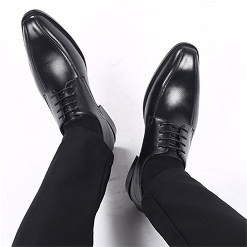 Pointed Toe Business Lace-Up PU Leather Shoes