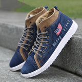 Men's Casual Denim Lightweight Breathable Canvas High Top Shoes