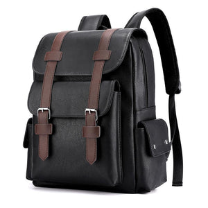 Fashion Vintage Buckle Leather Waterproof Backpack