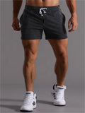 Men's Sports Fitness Drawstring Pocket Vertical Striped Shorts