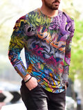 Personalized Casual Printed Long-Sleeved Multicolor T-Shirt