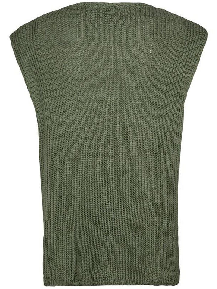 Loose V-Neck Men's Green Sweaters
