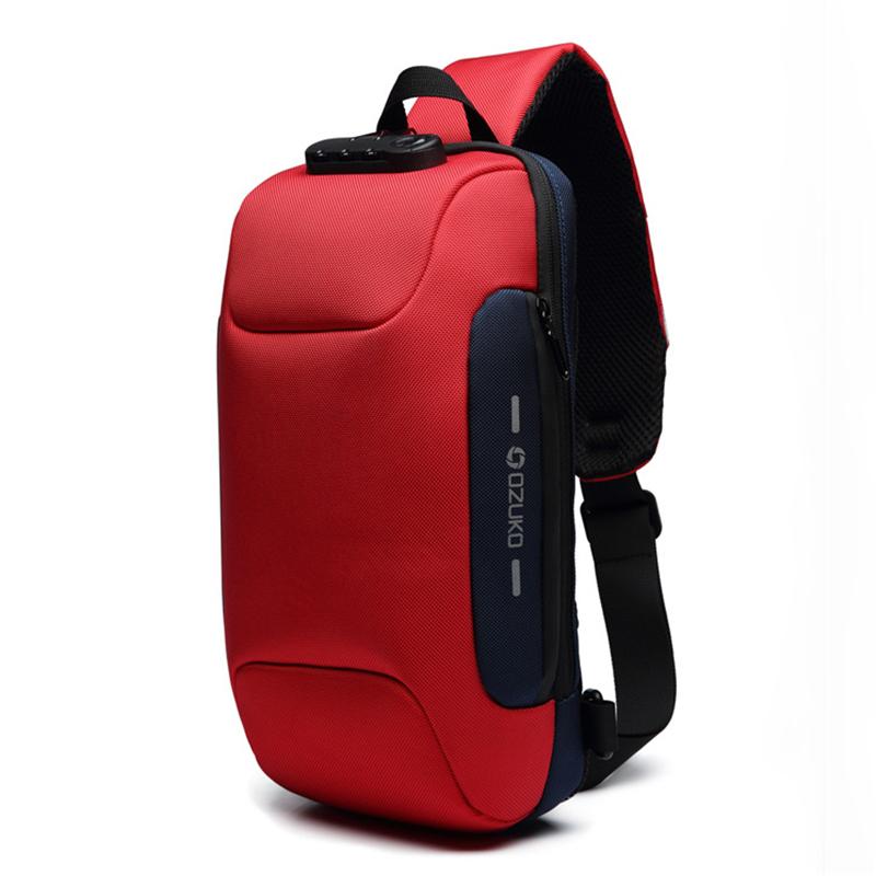 Men's Waterproof Lightweight Outdoor Sling Bag Chest Bag Crossbody Bag With USB Charging Port