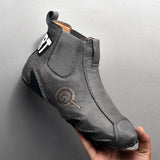 Comfortable High-Top Leather Flat Thermal Fleece Boots
