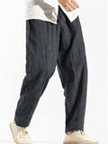 Vintage Loose Linen&Cotton Stripe Comfy Pants