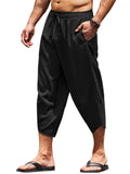 Men's Comfortable Loose Drawstring Cropped Trousers