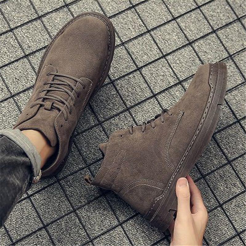 Stylish Lace Up Men's Suede Boots