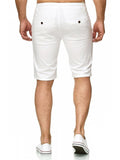 Men Trendy Solid Color Straight Shorts
