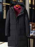 Men's Casual Simple Style Cozy Solid Color Warm Hooded Down Coat
