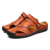 Men's Fashion Comfy Closed Toe Leather Sandals for Summer