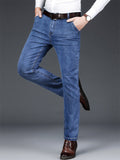 Thick Men's Breathable Business Plus Size Blue Jeans