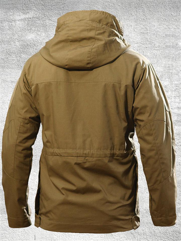 Convenient Front Zipper Outdoor Waterproof Camouflage Wear-Resistant Hooded Windbreaker