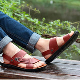 Mens Cool Stylish Vintage Mental Buckle Slippers
